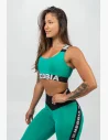 Pútavá dámska športová podprsenka, ktorá vyjadruje tvoju pozitívnu náladu k fitness.