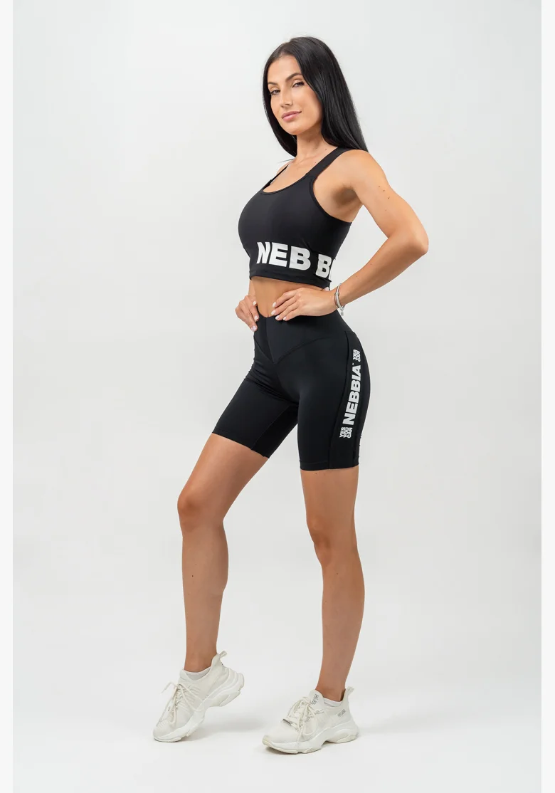 NEBBIA Vyztužená športová podprsenka s vysokou oporou GYM TIME čierna
