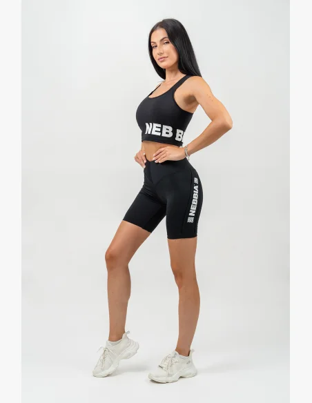 NEBBIA Vyztužená športová podprsenka s vysokou oporou GYM TIME čierna