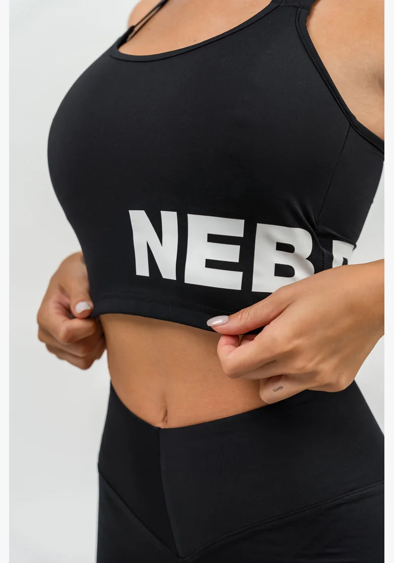 NEBBIA Vyztužená športová podprsenka s vysokou oporou GYM TIME čierna