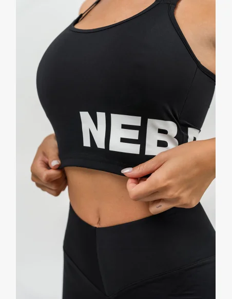 NEBBIA Vyztužená športová podprsenka s vysokou oporou GYM TIME čierna