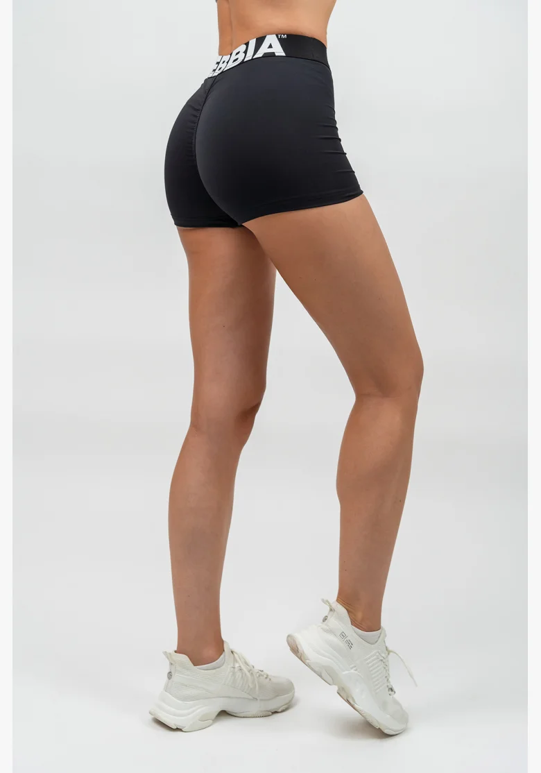 NEBBIA Fitness šortky s vysokým pásom GLUTE PUMP čierna