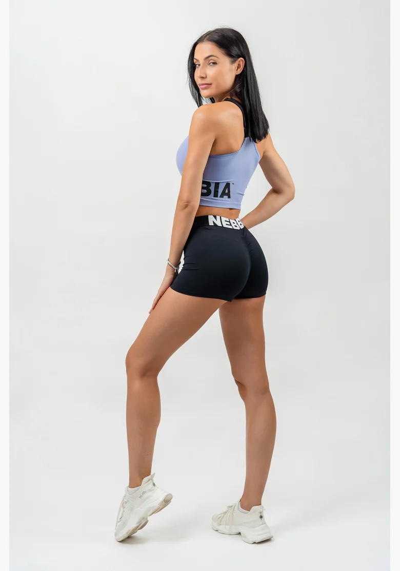NEBBIA Fitness šortky s vysokým pásom GLUTE PUMP čierna