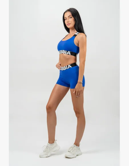 NEBBIA Fitness šortky s vysokým pásom GLUTE PUMP modrá