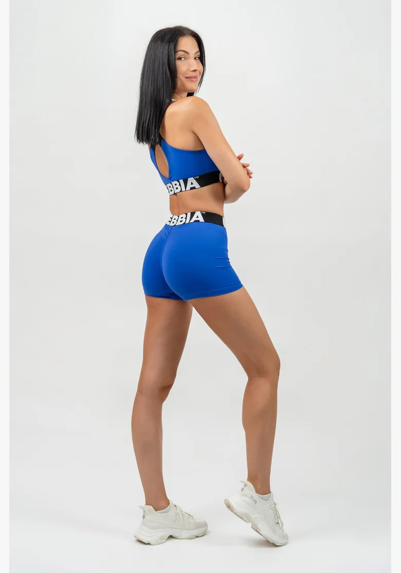 NEBBIA Fitness šortky s vysokým pásom GLUTE PUMP modrá