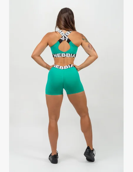 NEBBIA Fitness šortky s vysokým pásom GLUTE PUMP zelená