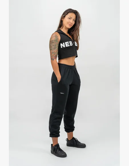 NEBBIA Športové voľné tepláky GYM TIME čierna