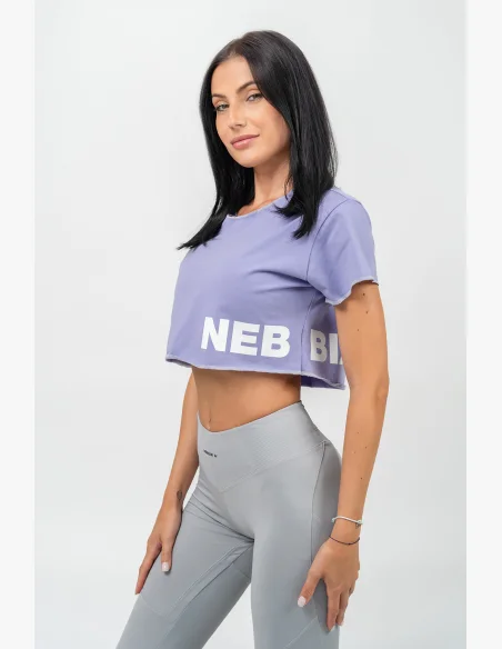NEBBIA Crop top tričko POWERHOUSE fialová