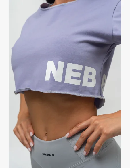 NEBBIA Crop top tričko POWERHOUSE fialová