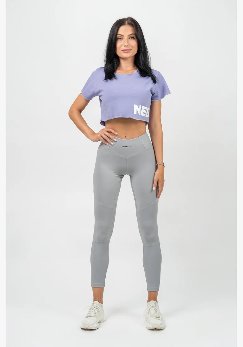 NEBBIA Crop top tričko POWERHOUSE fialová