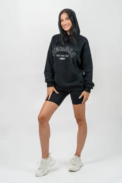 NEBBIA Sporty HERO crop top s dlhým rukávom čierna