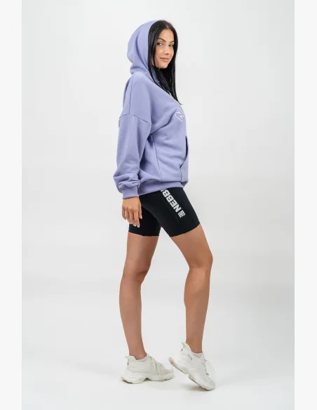NEBBIA Oversize mikina s kapucí GYM RAT fialová