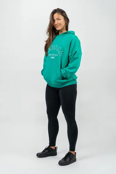 NEBBIA • Oversize mikina s kapucí GYM RAT zelená • Nebshop.sk