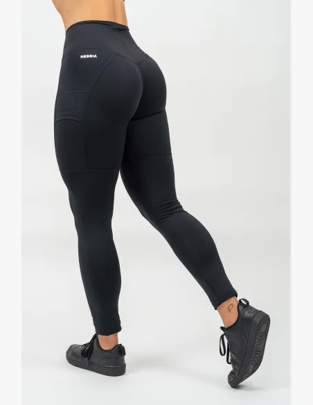 NEBBIA Legíny s vysokým pásom LEG DAY GOALS čierna