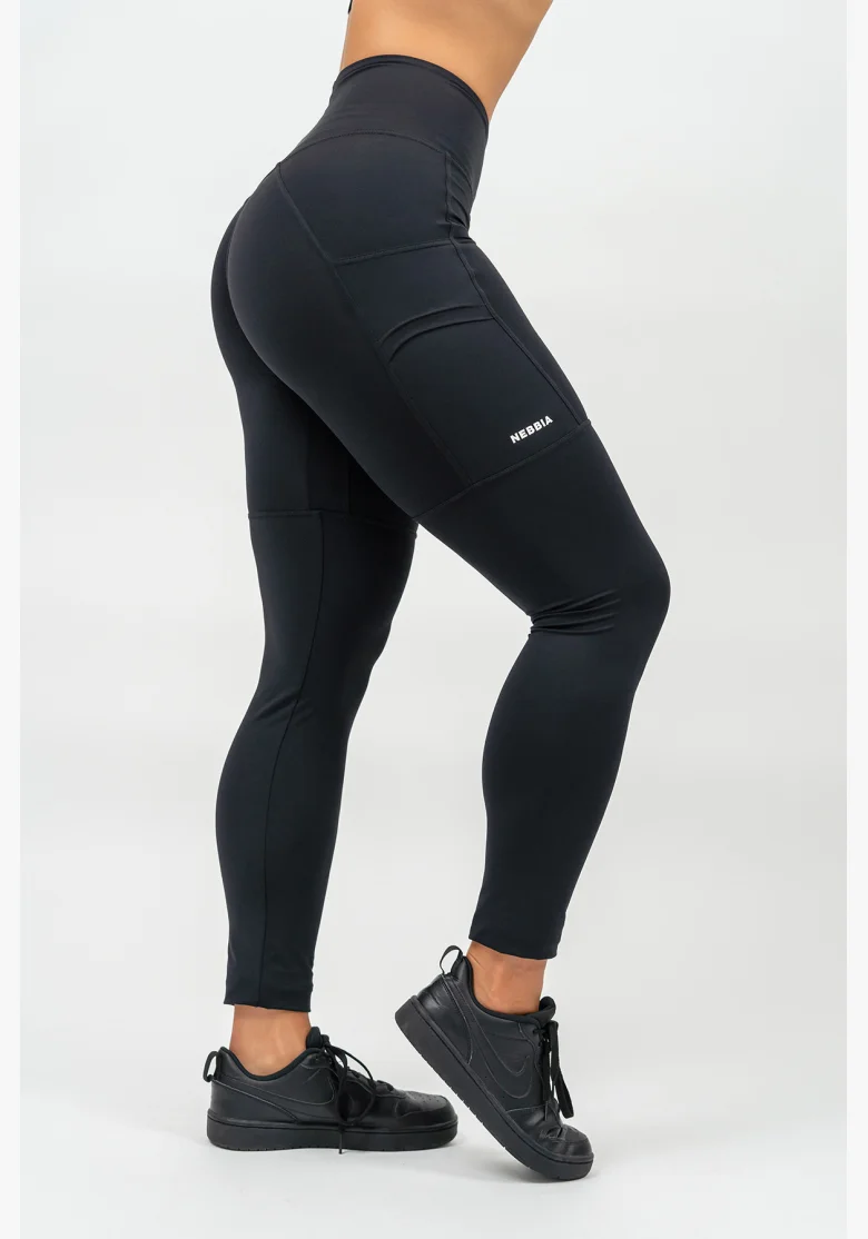NEBBIA Legíny s vysokým pásom LEG DAY GOALS čierna