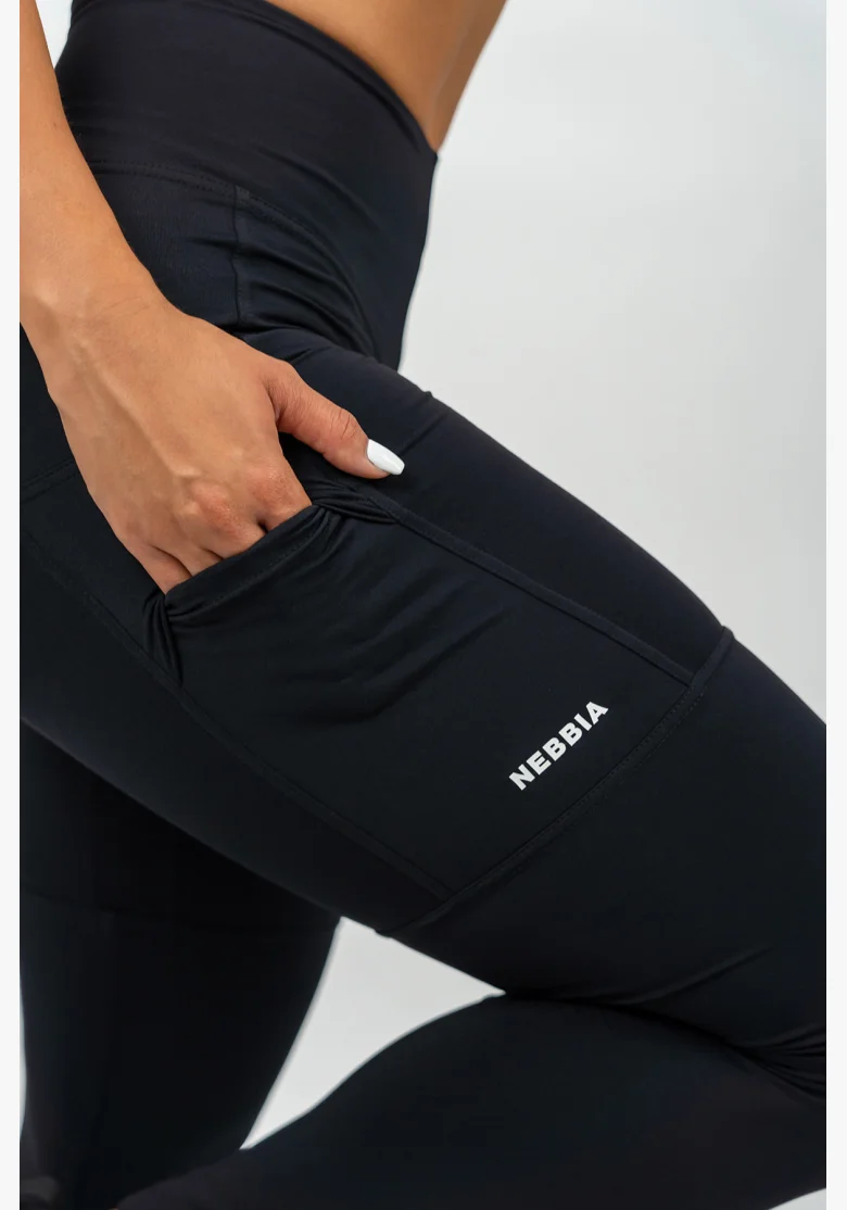 NEBBIA Legíny s vysokým pásom LEG DAY GOALS čierna