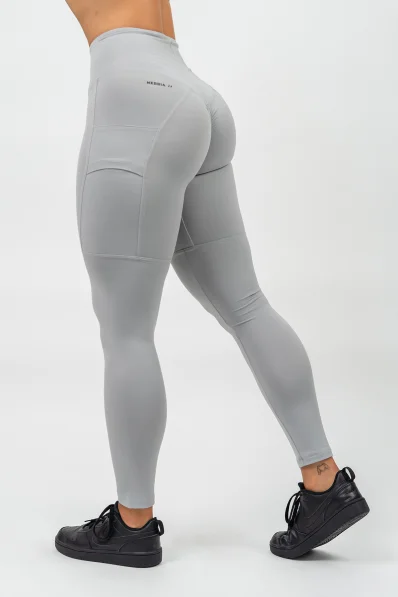 NEBBIA • Legíny s vysokým pásom LEG DAY GOALS šedá • Nebshop.sk