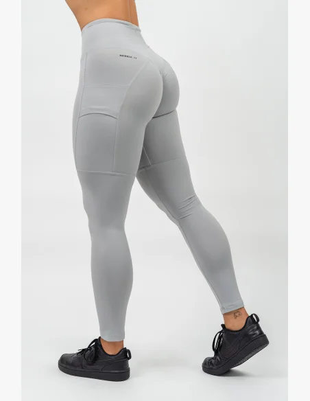 NEBBIA Legíny s vysokým pásom LEG DAY GOALS šedá
