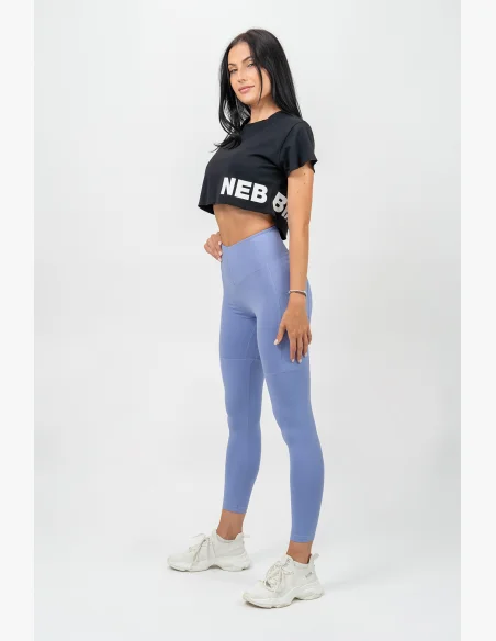 NEBBIA Legíny s vysokým pásom LEG DAY GOALS fialová
