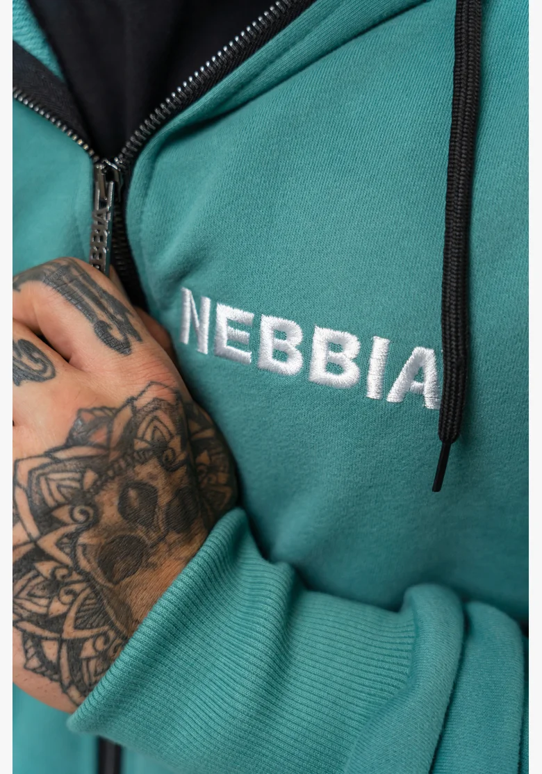 NEBBIA Mikina na zips BEYOND ORDINARY zelená