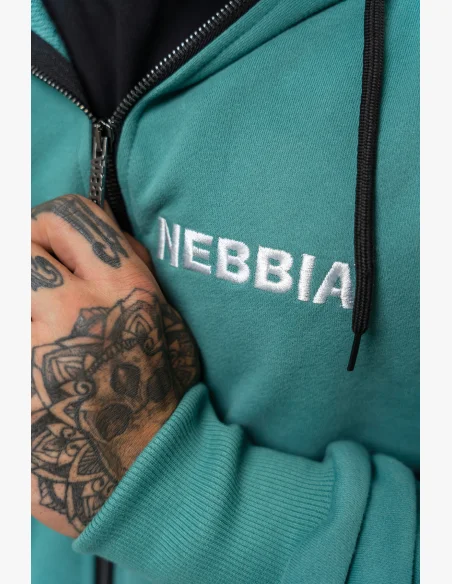 NEBBIA Mikina na zips BEYOND ORDINARY zelená