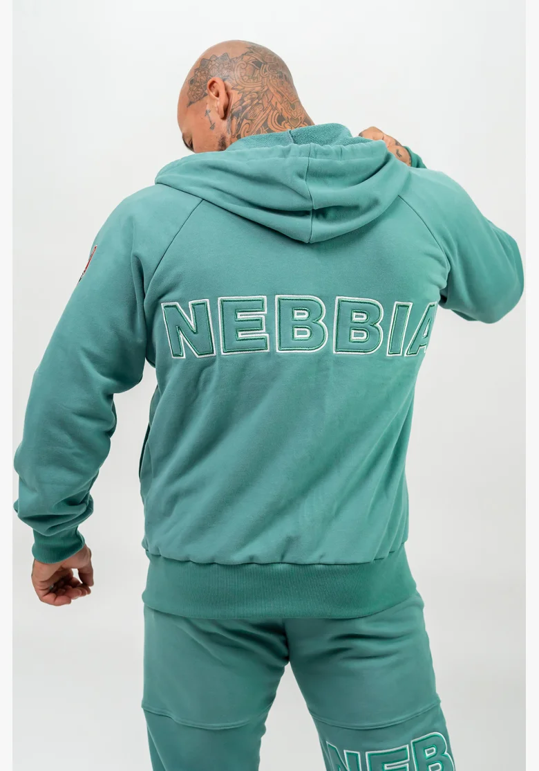 NEBBIA Mikina na zips BEYOND ORDINARY zelená