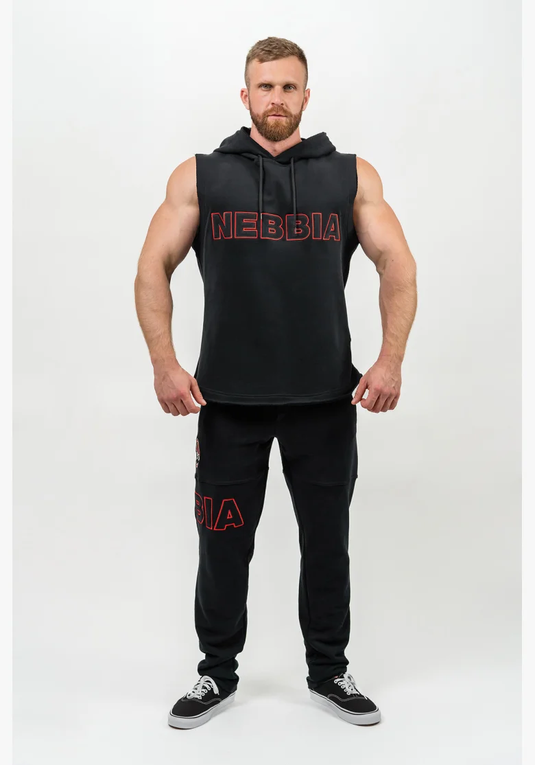NEBBIA Mikina bez rukávov IRON BEAST čierna