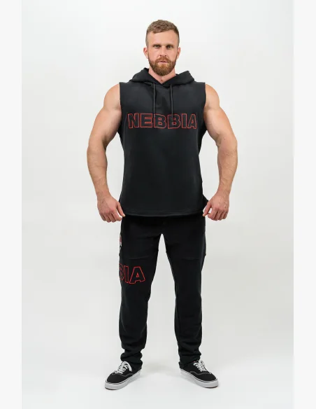 NEBBIA Mikina bez rukávov IRON BEAST čierna