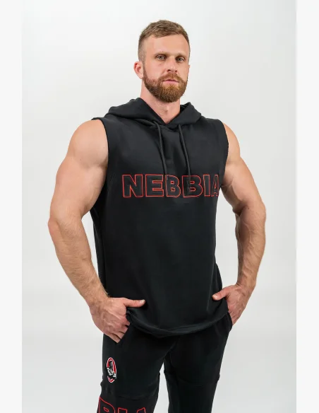 NEBBIA Mikina bez rukávov IRON BEAST čierna