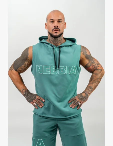 NEBBIA Mikina bez rukávov IRON BEAST zelená