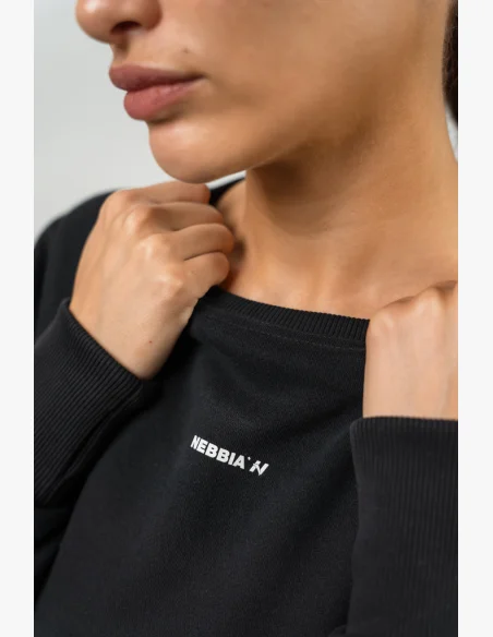 NEBBIA Crop mikina GYM SPIRIT čierna