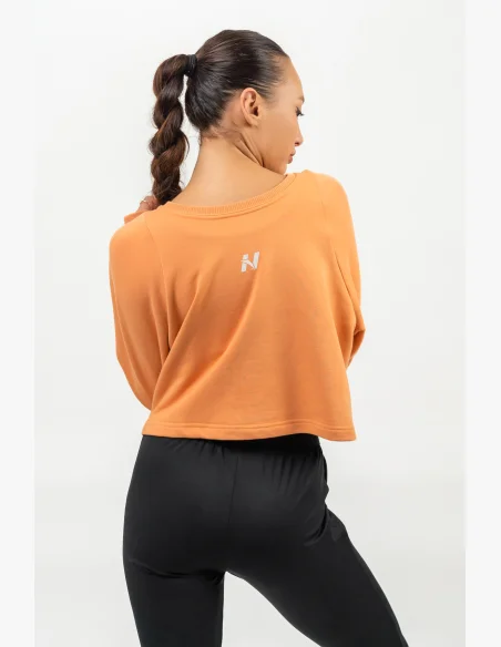 NEBBIA Crop mikina GYM SPIRIT oranžová