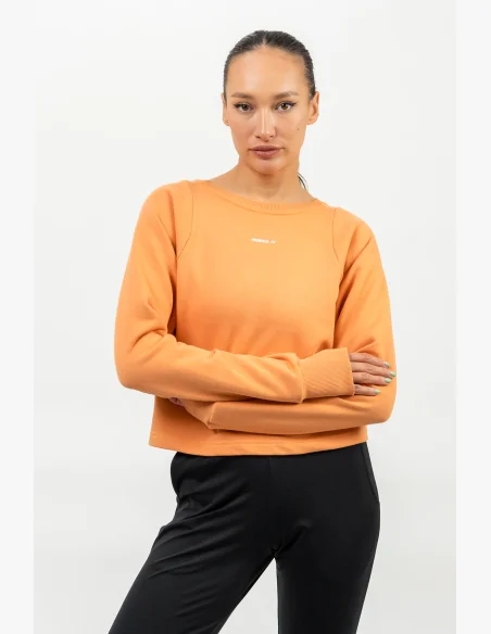 NEBBIA Crop mikina GYM SPIRIT oranžová