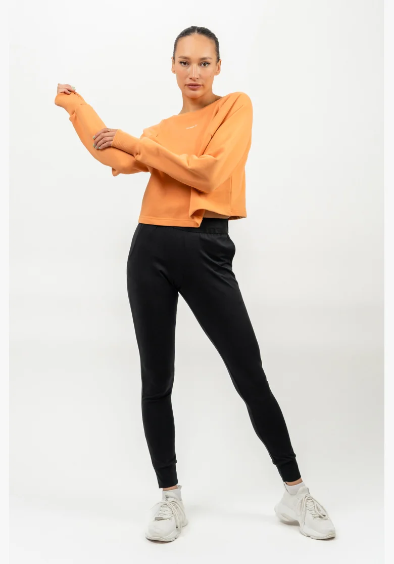 NEBBIA Crop mikina GYM SPIRIT oranžová