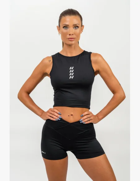 NEBBIA Crop top tričko CONFIDENCE čierna