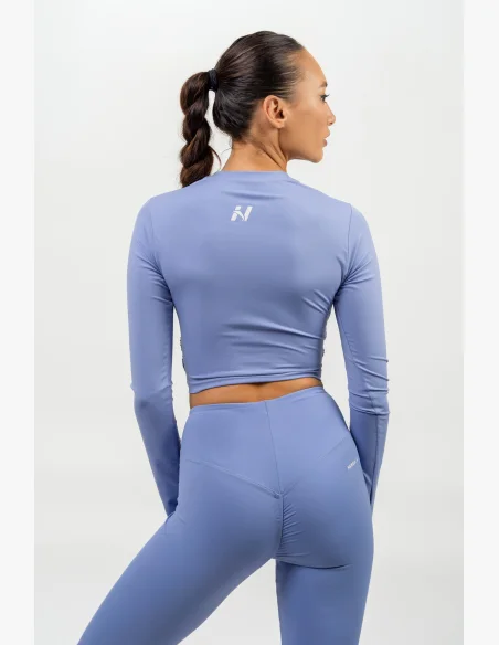 NEBBIA Crop top s dlhým rukávom ELEVATED fialová