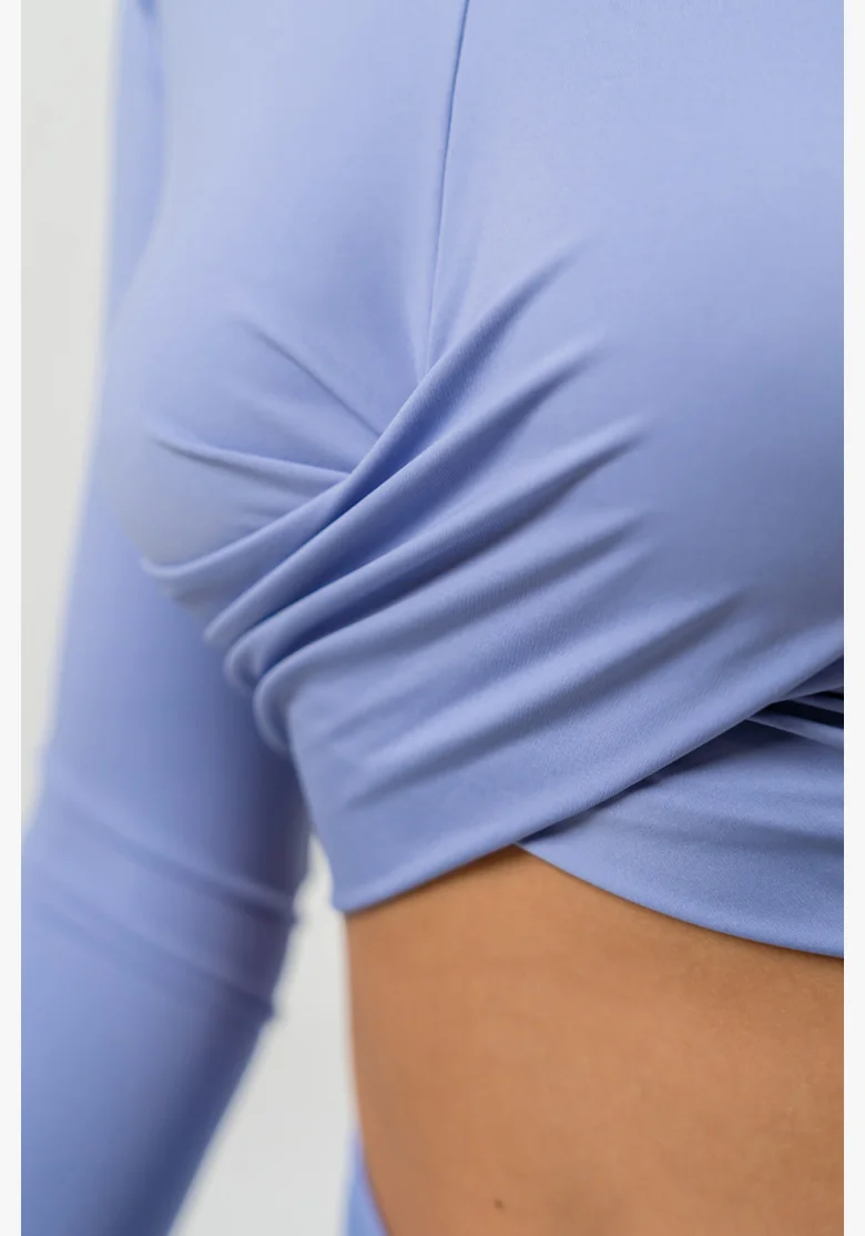 NEBBIA Crop top s dlhým rukávom ELEVATED fialová