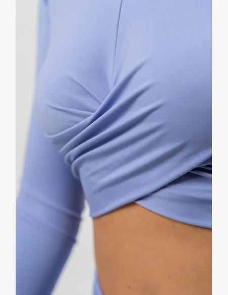NEBBIA Crop top s dlhým rukávom ELEVATED fialová