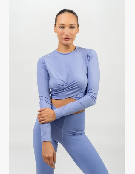 NEBBIA Crop top s dlhým rukávom ELEVATED fialová