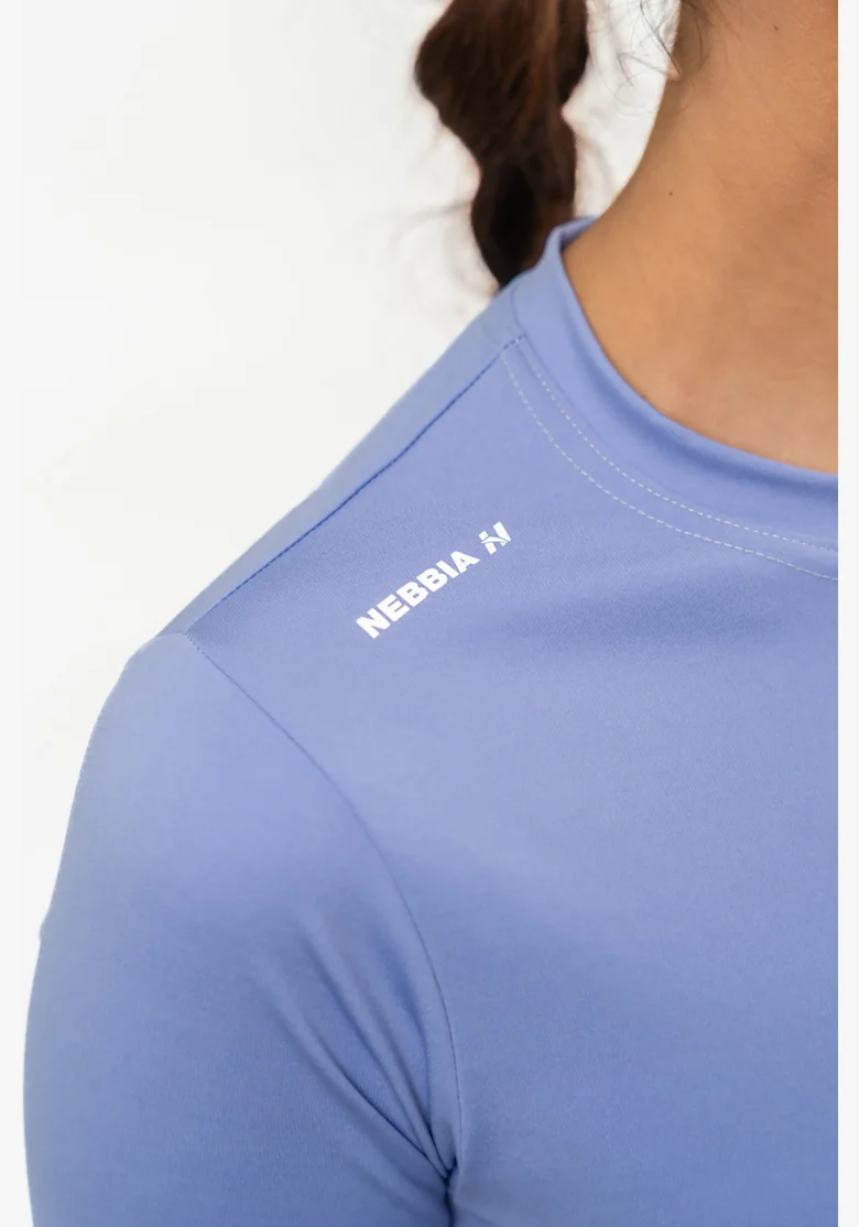 NEBBIA Crop top s dlhým rukávom ELEVATED fialová
