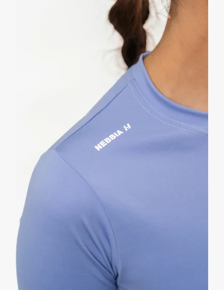 NEBBIA Crop top s dlhým rukávom ELEVATED fialová