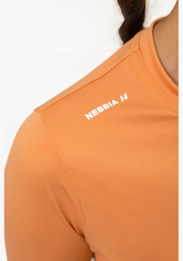 NEBBIA Crop top s dlhým rukávom ELEVATED oranžová
