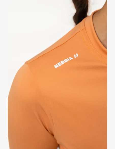 NEBBIA Crop top s dlhým rukávom ELEVATED oranžová