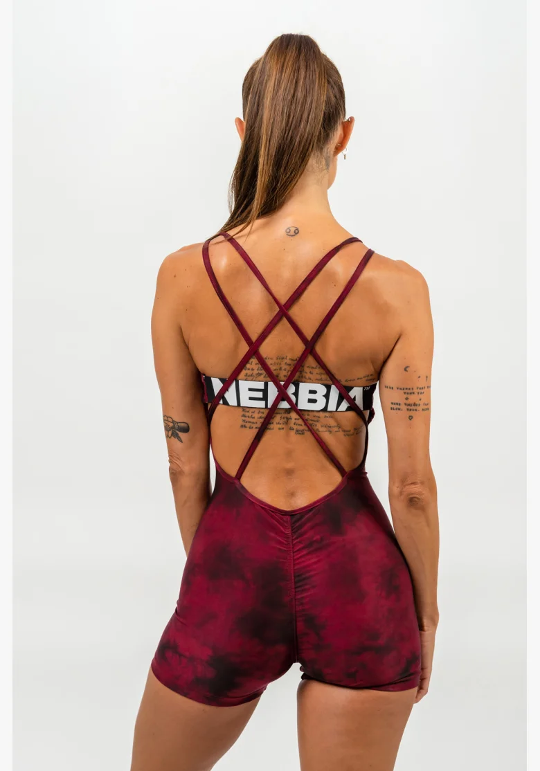 NEBBIA Športový overal krátky TREND-SETTER červená