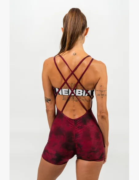 NEBBIA Športový overal krátky TREND-SETTER červená