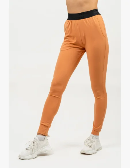 NEBBIA Slim fit legíny s vreckami GYM SPIRIT oranžová