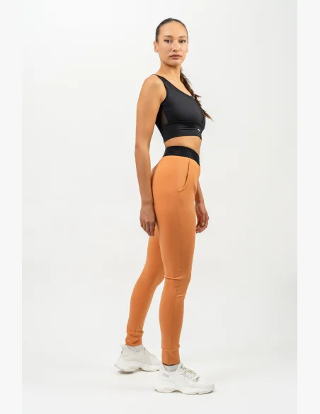 NEBBIA Slim fit legíny s vreckami GYM SPIRIT oranžová