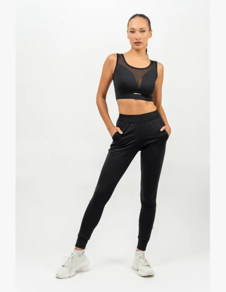 NEBBIA Slim fit legíny s vreckami GYM SPIRIT čierna