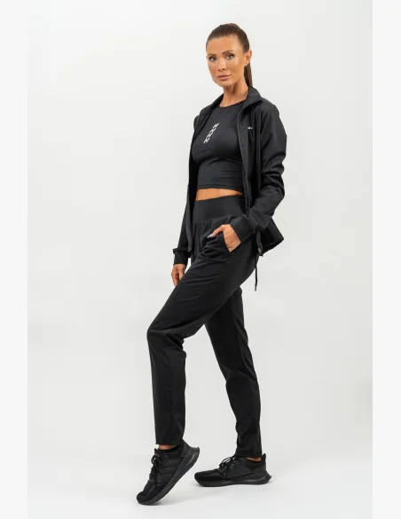NEBBIA Mikina na zips s odleskom SLEEK čierna