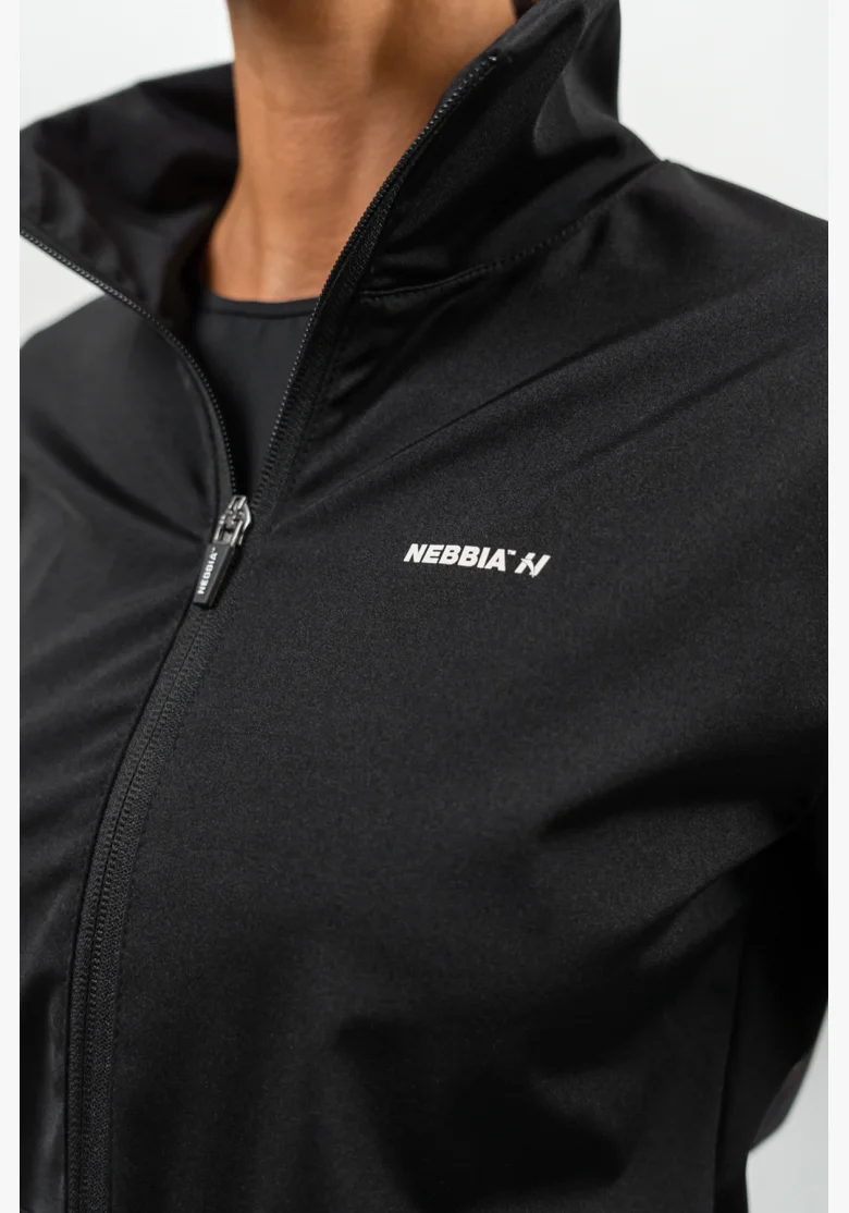 NEBBIA Mikina na zips s odleskom SLEEK čierna